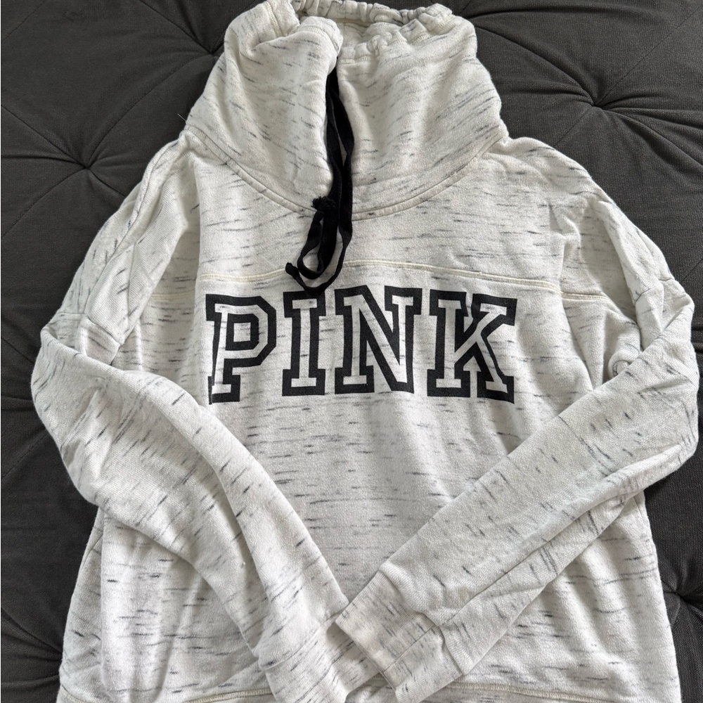 PINK Victoria's Secret Women's Light Gray Hoodie